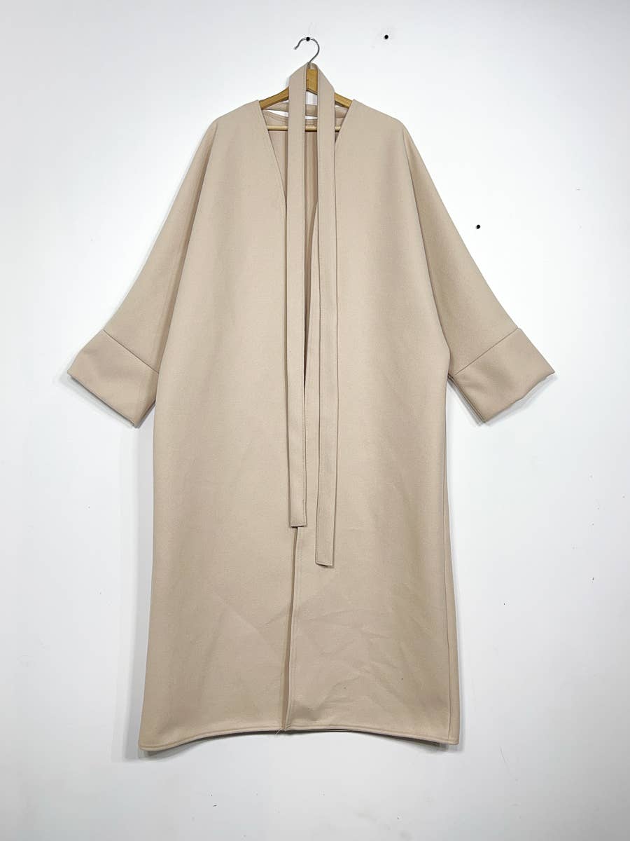 Cappotto in caban lungo con cintura - Taglia unica