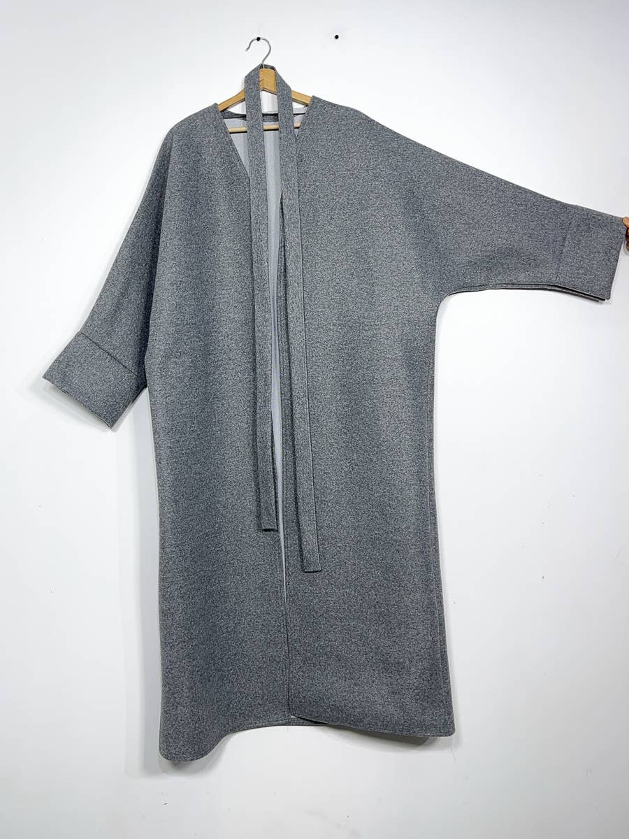 Cappotto in caban lungo con cintura - Taglia unica