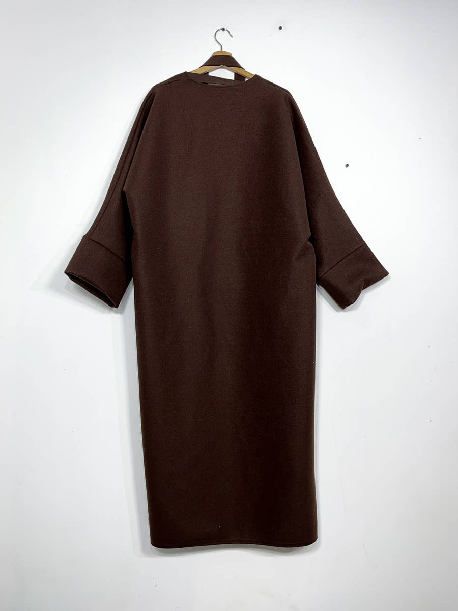 Cappotto in caban lungo con cintura - Taglia unica