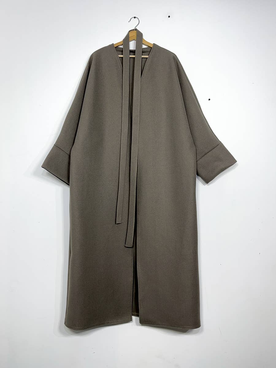 Cappotto in caban lungo con cintura - Taglia unica