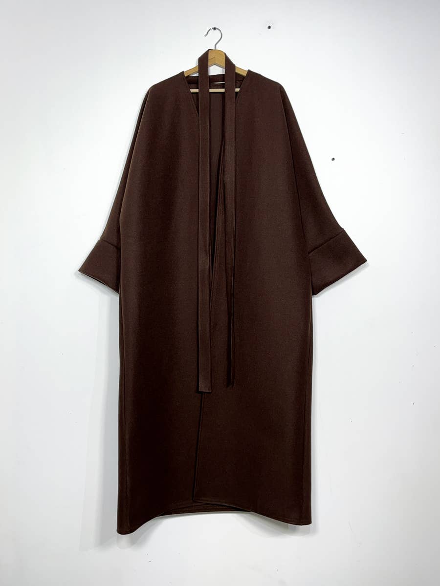 Cappotto in caban lungo con cintura - Taglia unica