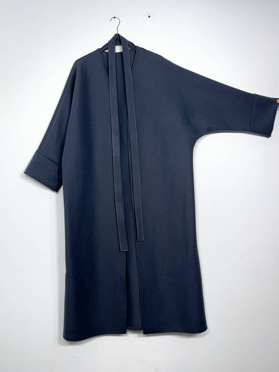 Cappotto in caban lungo con cintura - Taglia unica