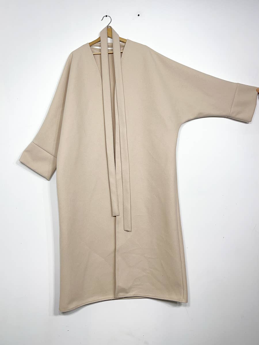 Cappotto in caban lungo con cintura - Taglia unica