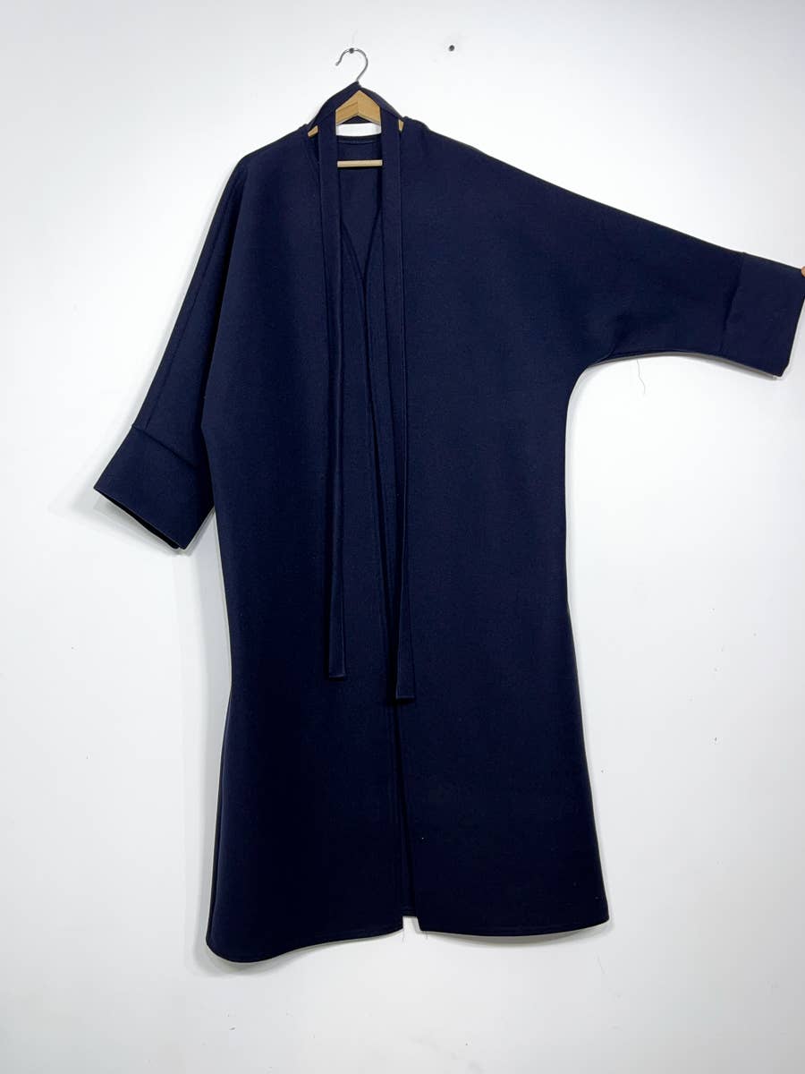 Cappotto in caban lungo con cintura - Taglia unica