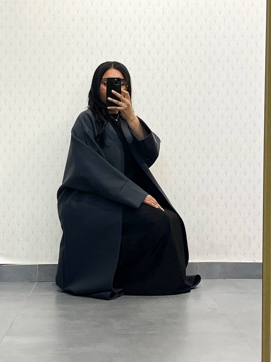 Cappotto in caban lungo con cintura - Taglia unica