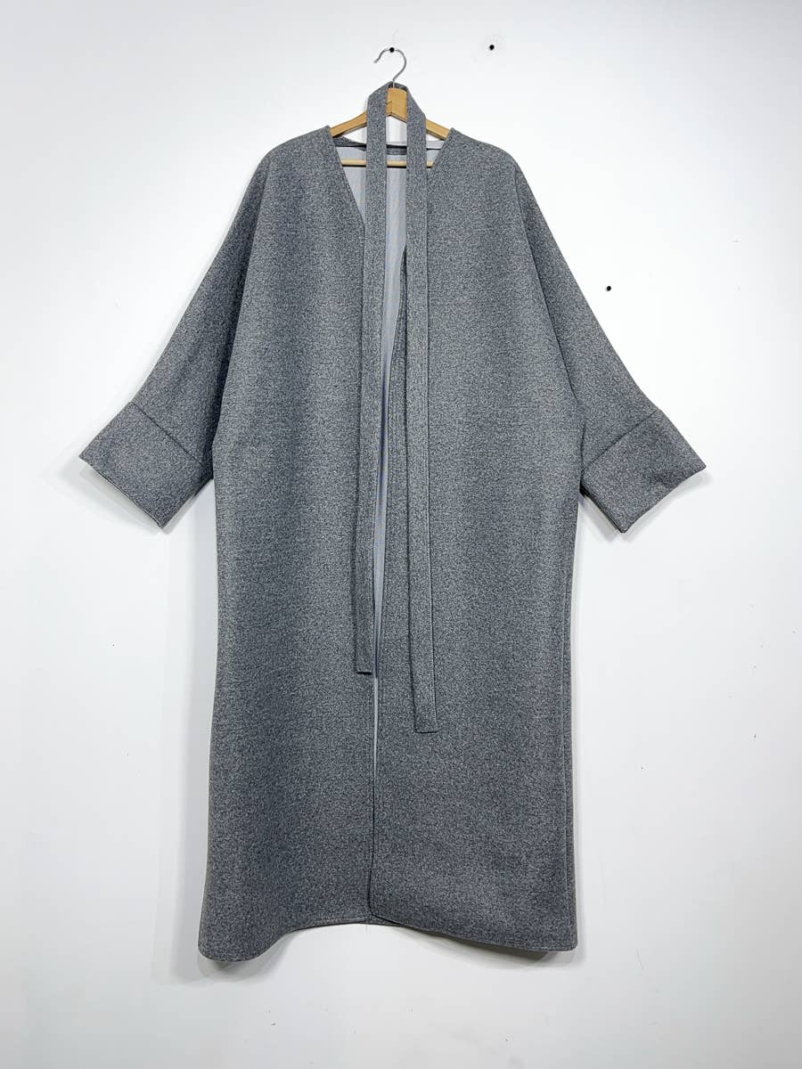 Cappotto in caban lungo con cintura - Taglia unica