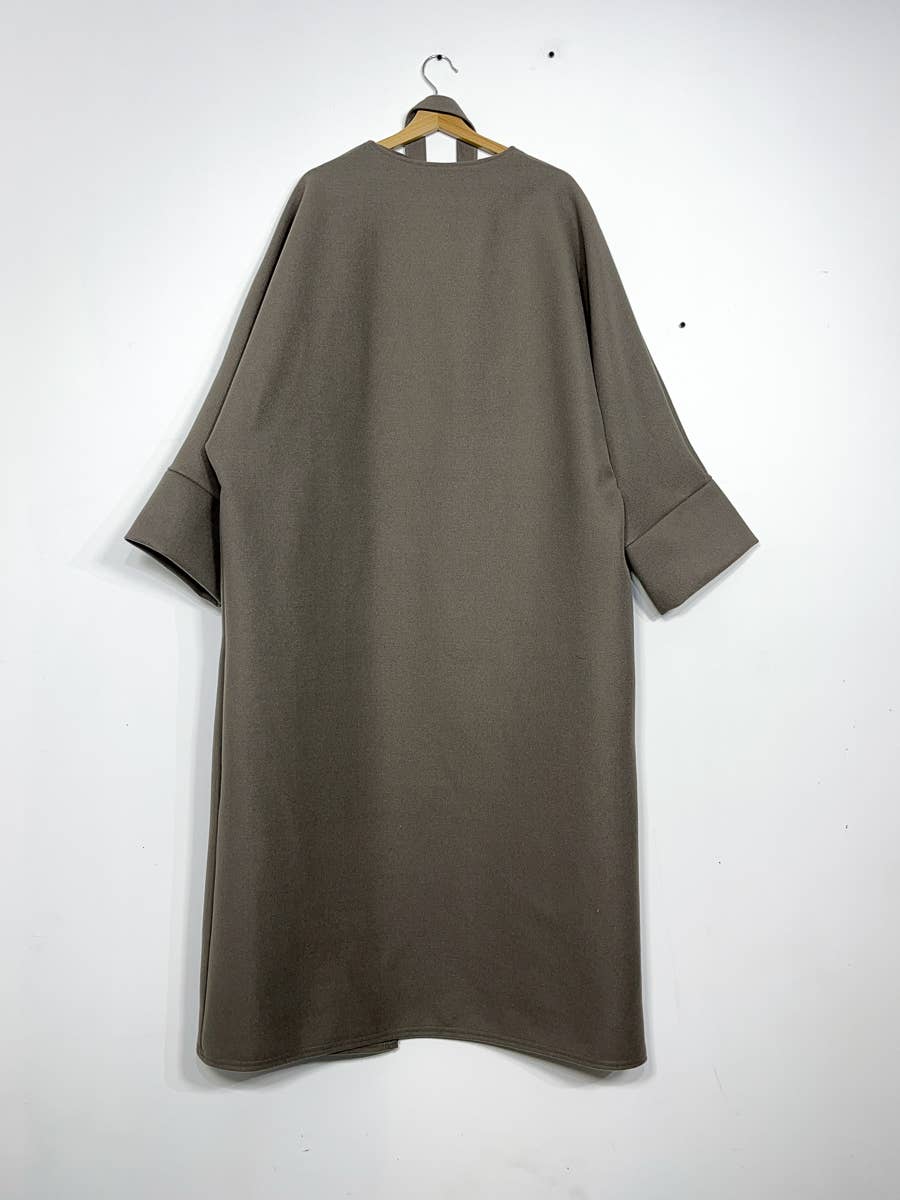 Cappotto in caban lungo con cintura - Taglia unica