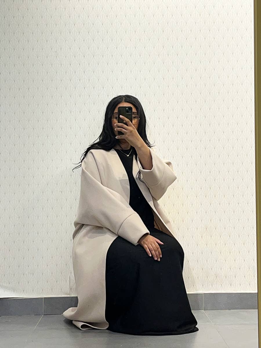 Cappotto in caban lungo con cintura - Taglia unica