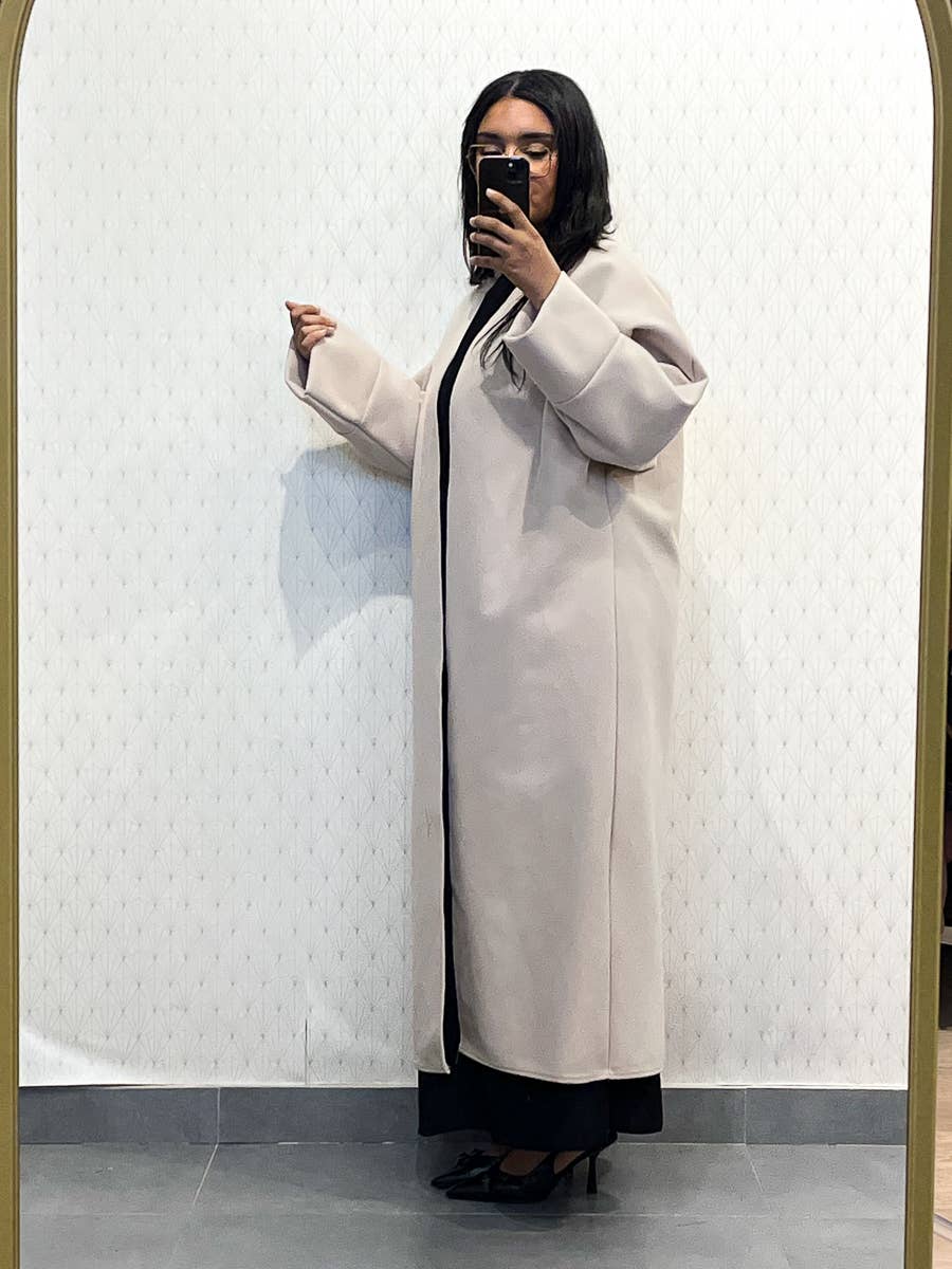 Cappotto in caban lungo con cintura - Taglia unica