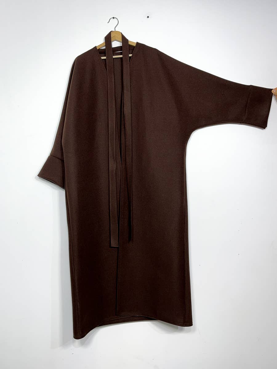 Cappotto in caban lungo con cintura - Taglia unica