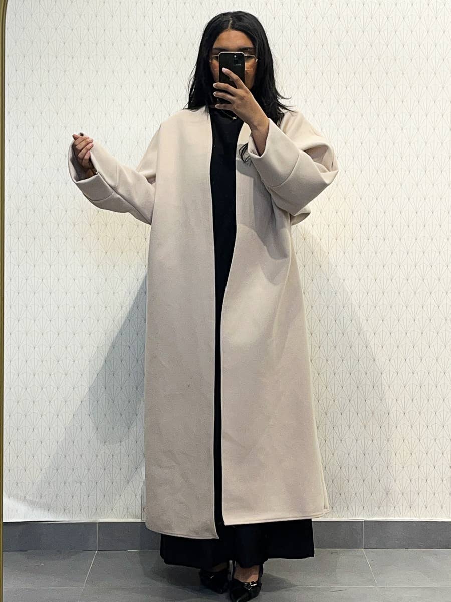 Cappotto in caban lungo con cintura - Taglia unica