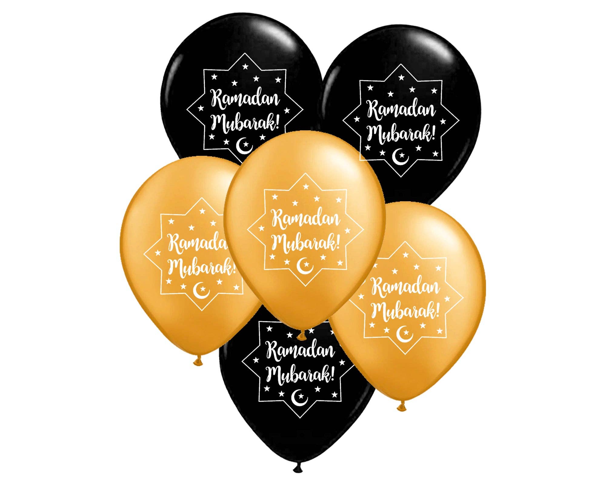 Palloncini Ramadan Mubarak in Nero e Oro
