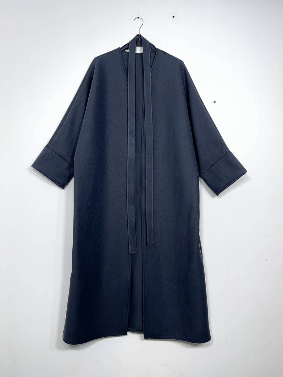 Cappotto in caban lungo con cintura - Taglia unica
