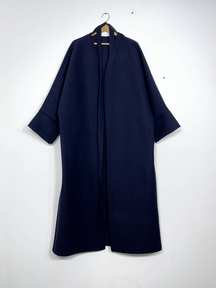 Cappotto in caban lungo con cintura - Taglia unica