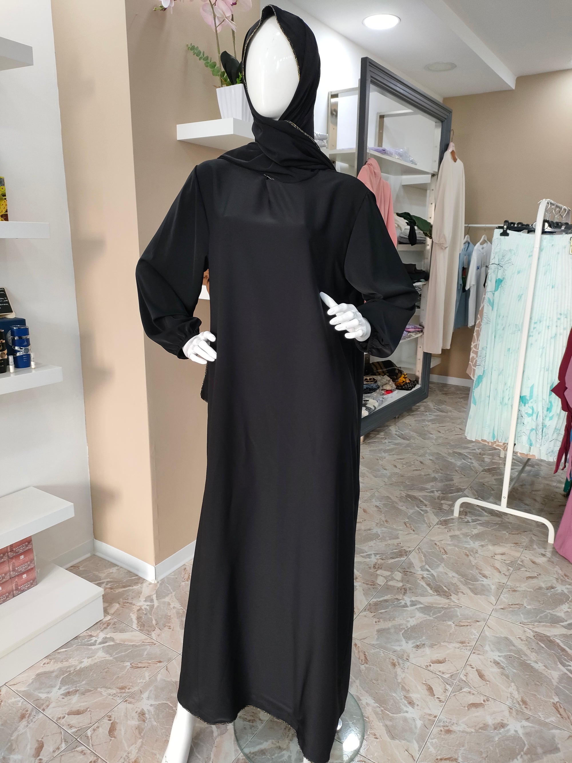 Abaya Aisha con velo integrato