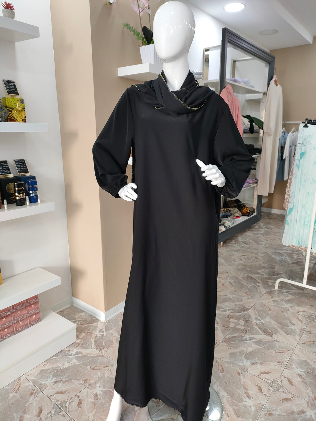 Abaya Aisha con velo integrato