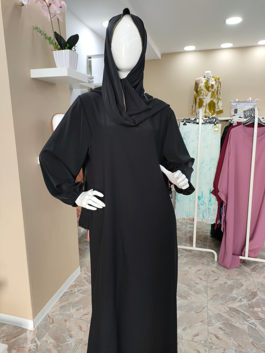 Abaya Aisha con velo integrato