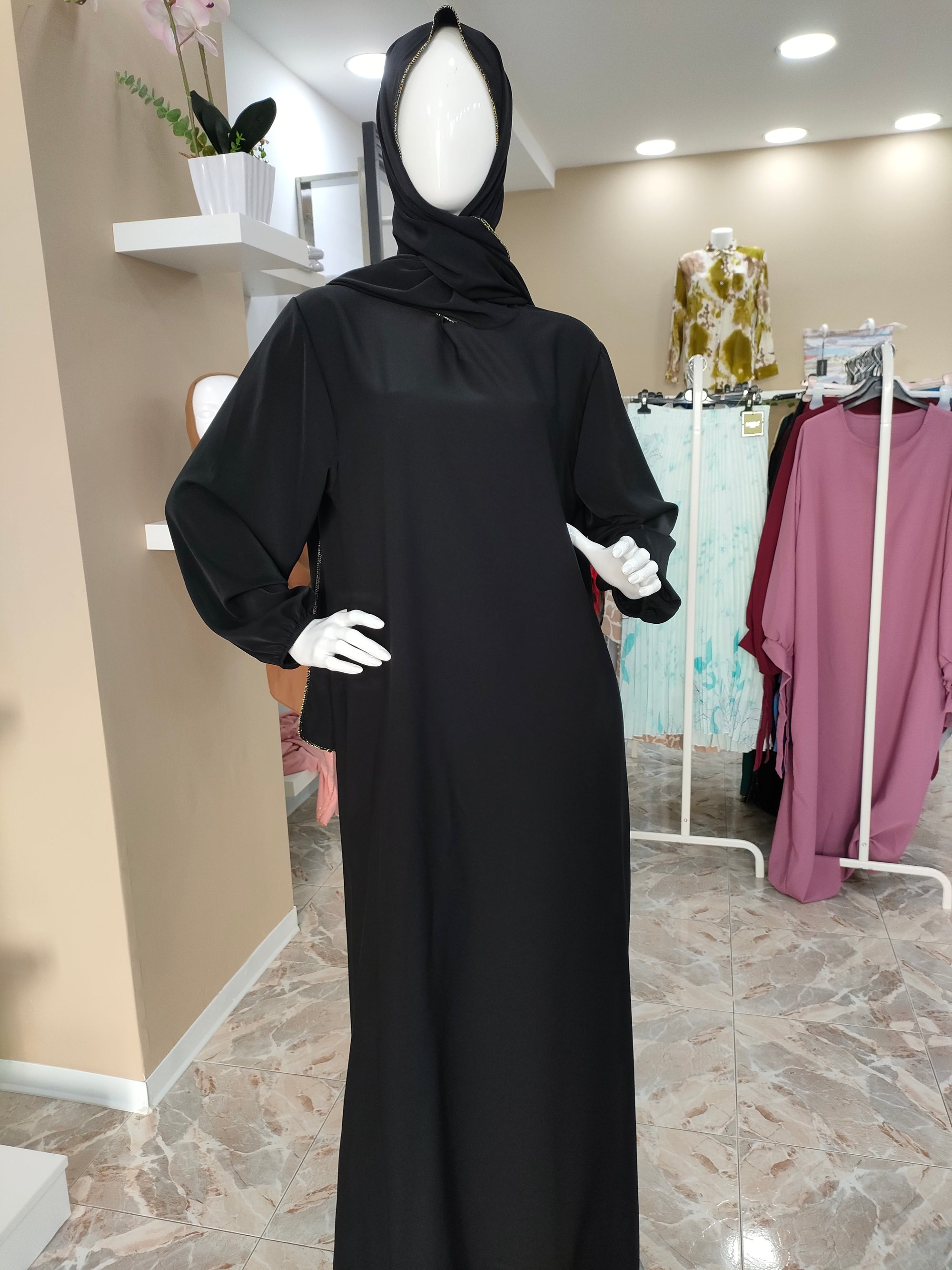 Abaya Aisha con velo integrato